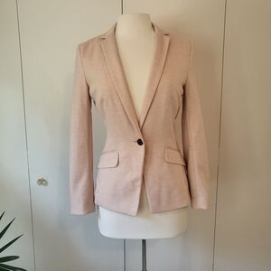 H&M Women's Knit Blazer in Heathered Blush Pink